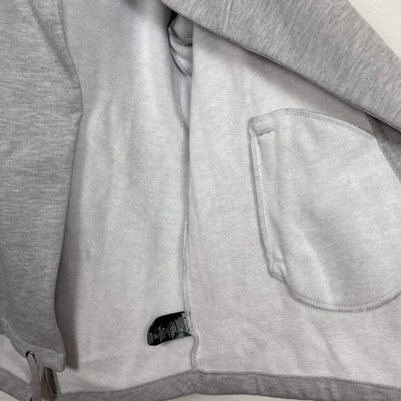 BLANK NYC WOMENS GRAY SALT & PEPPER FUNNEL NECK OPEN CARDIGAN SWEATER MEDIUM - Picture 6 of 11